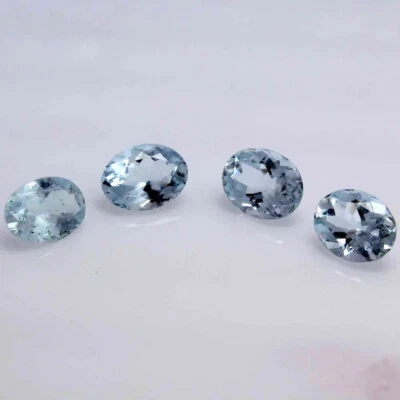 20Pc AAA 100% Natural Aquamarine 6x4mm Oval Shape Calibrated Size Loose Gemstone - Image 1 of 4
