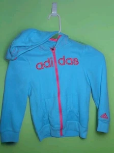 Adidas Girls Size 5 Zip Up Hoodie Coat - Picture 1 of 1