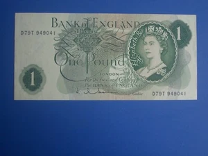 **Goebel** D79T** británico ""PBV"" **Billete Hollom 1963 £1**** - Imagen 1 de 6