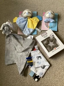 Selection Of Comfort Toy Blankets And Teething toy ( sloth, elephant, tangy ) - Picture 1 of 5