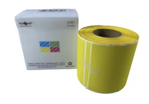 Panda Roll 3x5 Yellow Thermal Shipping Labels – 250 Permanent Adhesive Stickers - Picture 1 of 1