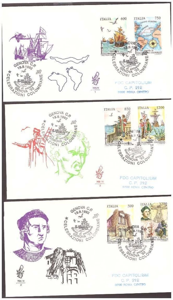 FDC Venetia Club 1992 - Celebration Colombia Travel - Image 1 of 1