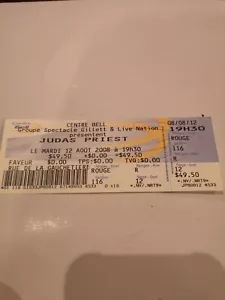 JUDAS PRIEST CONCERT MONTREAL BELL CENTRE UNUSED TICKET STUB AUG. 12.2008p - Picture 1 of 6