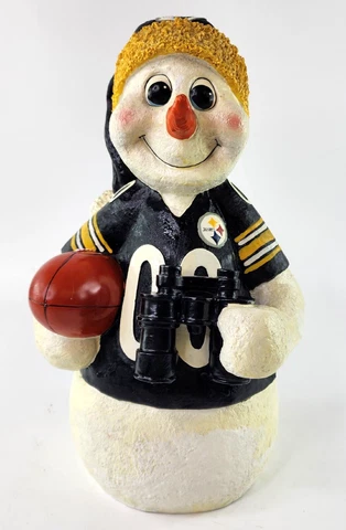 VTG NFL Pittsburg Steelers Football SNOWMAN 16" Statue Figure Christmas Decor Cover