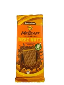 Rare Mr Beast Feastables DEEZ NUTZ Milk Chocolate Peanut Butter Bar Mr. 2,1 oz - Bild 1 von 4