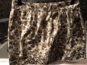 Ann Taylor Loft Brown And White Print Short Flared Lined Skirt Size 6 Petite - Picture 1 of 7