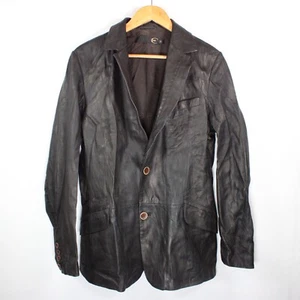 Just Cavalli Stitch Detail Leather Blazer Jacket International M RRP £795 Brown - Bild 1 von 20