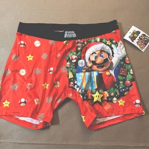 SUPER MARIO CHRISTMAS Mens BOXER BRIEF SIZE M (32/34) - Picture 1 of 1