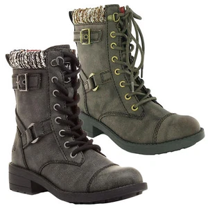 Mujeres Rocket Dog Trueno Clásicas Botas de Motociclista con Cordones al Tobillo Tallas 4 a 8 - Imagen 1 de 23