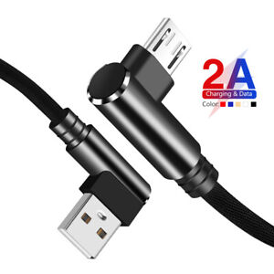 90°Elbow Micro USB Fast Charging Data Sync Cable For Samsung Xiaomi Android 572