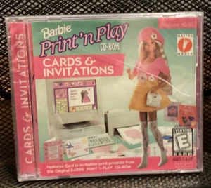 Barbie Print’n Play Cards & Invitations CD-Rom Win 95/3.1 Brand New - Picture 1 of 2