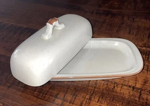 Hearthstone Casual Elegance Vintage Steinzeug Beige Butterdose Made in Japan - Bild 1 von 6