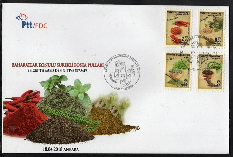 Turkey 2018 gastronomy - spices FDC - Image 1 of 1