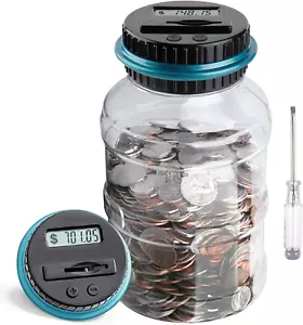 Large Piggy Bank for Boys Adults, Vcertcpl Digital Coin Counting Bank with LCD - Picture 1 of 11