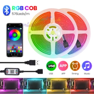High Density RGB COB Led Strip Light Tape Bluetooth Smart App Control Music Sync - Picture 1 of 12