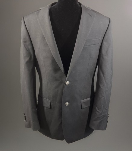 Blazer cappotto sportivo uomo Michael Kors nero due bottoni misto lana tinta unita poli