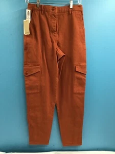 Wilfred Free Copper Red Modern Cargo Pants Womens Size 8 100% Cotton - Picture 1 of 7