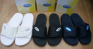 Scholl Sliders Sandals Nautilus Memory Cushion Men Womens UK 3-10 Navy White etc - Picture 1 of 48