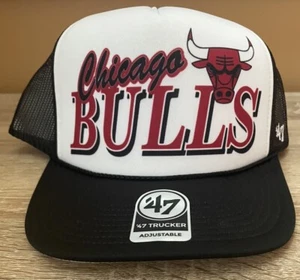 Chicago Bulls Snapback Hat Cap Mesh Trucker New 47 Brand NBA Basketball Logo - Picture 1 of 10