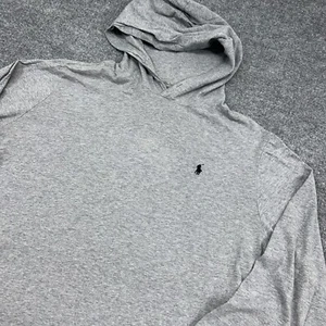 Polo Ralph Lauren t-shirt uomo XL grigio pony jersey con cappuccio leggera felpa con cappuccio - Foto 1 di 8