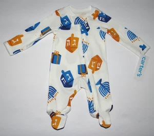 Ropa de bebé niño/niña, prematuro, Carter's Hanukkah dormir y jugar - Imagen 1 de 6