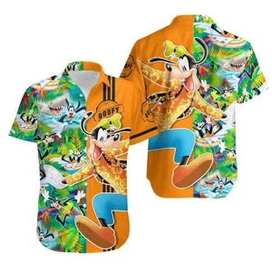 Hermosa Camisa Divertida Goofy Perro Correr 3d Hawaiana Día de la Madre Regalo Estampado Completo - Imagen 1 de 3