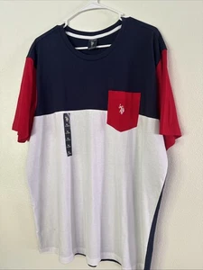 Camiseta Polo Ralph Lauren Para Hombre Azul Multicolor Bloques Calce Clásico Bolsillo XL - Imagen 1 de 10