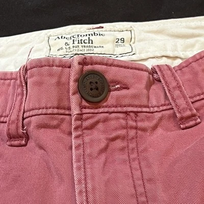 Abercrombie & Fitch 玫瑰粉色棉质斜纹短裤 29 腰 7.5 内缝 — 第 1/4 张图片