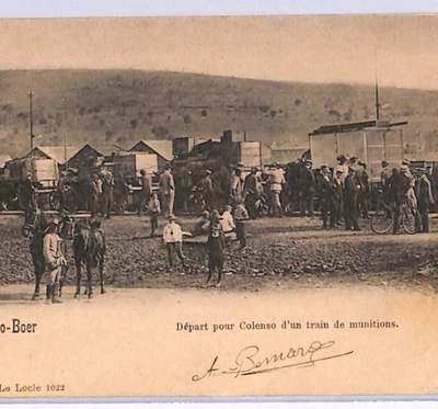 Natal BOER WAR Postcard *AMMUNITION TRAIN* Colenso Used 1900 Swiss TPO CDS XV17 - Image 1 of 4