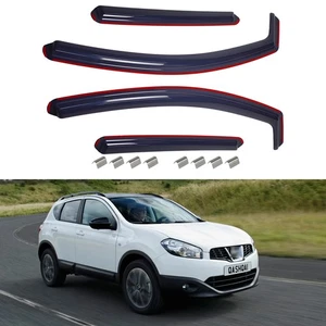 Wind Deflectors for Nissan Qashqai MK1 2007-2013 5-Door SUV Smoke Tinted ⩞ - Picture 1 of 9