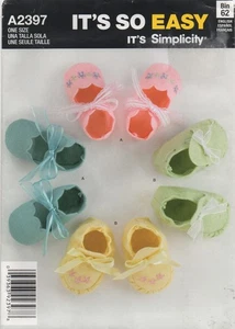 Simplicity Sewing Pattern 2397 Babies Felt Booties Baby Shoes Slippers Bows New - Picture 1 of 13