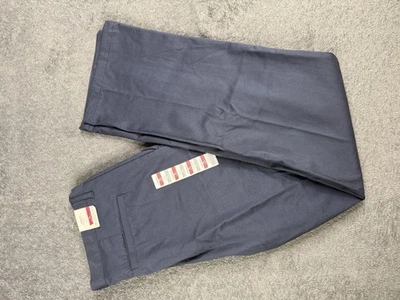 Nuevo con etiquetas Pantalones chinos flexibles incorporados azul marino antiguos de pierna recta para niños talla 18 Husky Foto 1 de 4