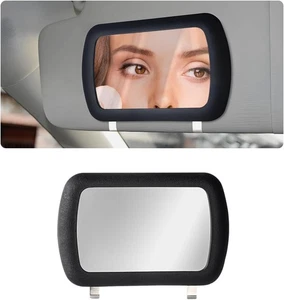 Car Sun Visor Mirror, 6.65" × 4.33" Makeup Vanity Mirror with 1 PCS, Black - Imagen 1 de 6