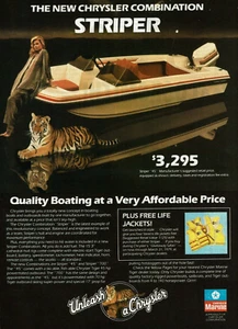 Pubblicità Stampa Vintage 1979 Chrysler Marine Combinazione Striper 45 700 Barca Tiger Girl - Foto 1 di 2