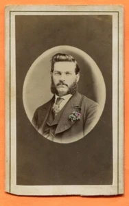 CDV Cornwall, England, Portrait of a Man, Trevaskis, circa 1890s - Bild 1 von 3