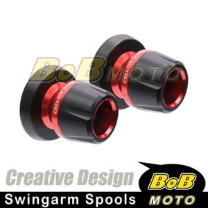 For Suzuki Katana 1000 19-23 22 21 20 Rear Swingarm Spools Slider M8 Red - Picture 1 of 6