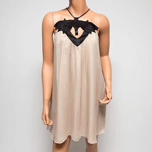 Neu mit Etikett Ingwa Melero Perlen Anya Chiffon-Minikleid 41 AM $ 310 Small - Bild 1 von 7