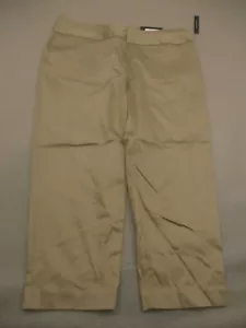 NWT Worthington Size 8 Womens Beige Stretch Zip Fly Pockets Cropped Pants 118 - Picture 1 of 10