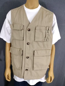 DULUTH TRADING CO Gilet Cargo Uomo Tela Marrone Utilità Pesca Caccia Taglia LT Alto - Foto 1 di 11
