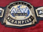 AEW World Tag Team Championship Belt IN 4MM Zinc 24KT Gold Plated !