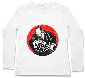 CAMISETA DE MUJER SAMURAI DESENMASCARADA MANGA LARGA Ninja Japón Espada Guerrero Dakana - Imagen 1 de 1