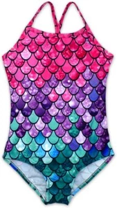 Girls One Pieces Swimsuit Cute Swimwear Bathing Suits 2-12 Years 4-5T, Scale - Picture 1 of 6