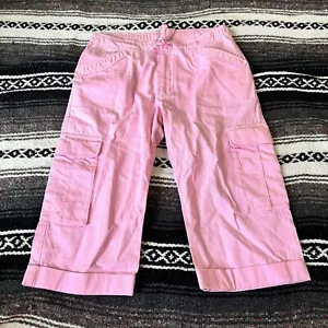 VTG Y2K GAP PINK CARGO POCKET CROP PANTS SIZE 14 WOMENS - Picture 1 of 5
