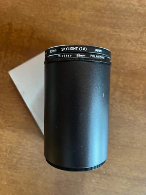55mm skylight (1A) and polarizing filters & Camera Lens Shade/hood (3 inch) - Image 1 of 4