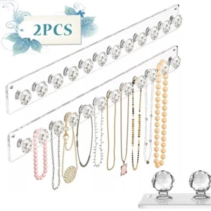 Clear Acrylic Wall Hanging Earrings Necklace Rack Holder Jewellery Organisers - Picture 1 of 13