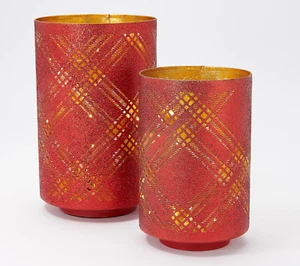 Scott Living Set of 2 Metal Luminaries with Microlights