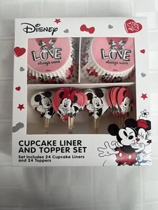 Disney Cupcake Liner & Topper 24 ct "Love Always Wins" Mickey Minnie Mouse (H) - Picture 1 of 2