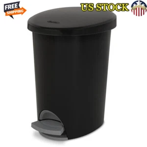 Ultra StepOn Trash Can 2.6 Gallon Hands-Free Lid Plastic Wastebasket Indoor Use - Picture 1 of 7