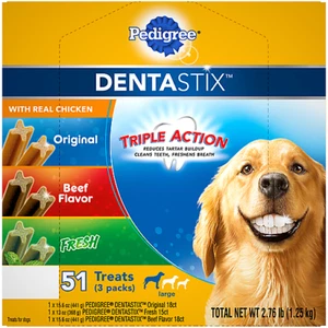 Pedigree Dentastix 51-Treat Variety Pack, 2.76Lbs 1.25 Kg Large - Picture 1 of 6