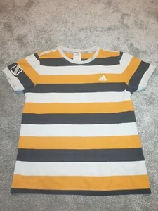 Vintage 80s 90s Adidas Black White Training Top Striped T Shirt Size XL - Picture 1 of 4